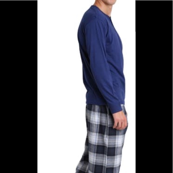NEW SLEEP HERO Navy Plaid Flannel Lounge Set-Sze L - Picture 6 of 10